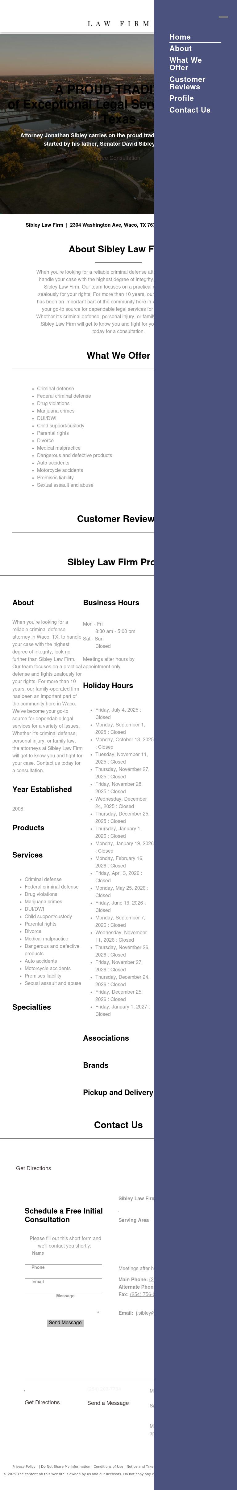 Sibley Law Firm - Waco TX Lawyers