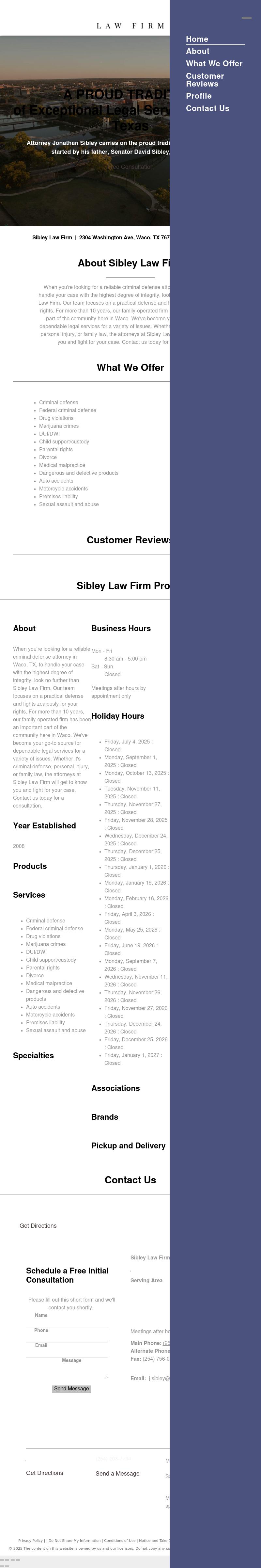 Sibley Law Firm - Waco TX Lawyers